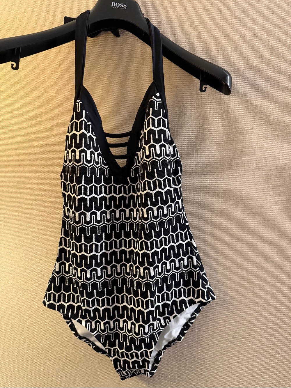 Merona Black & White Geometric One-Piece Swimsuit